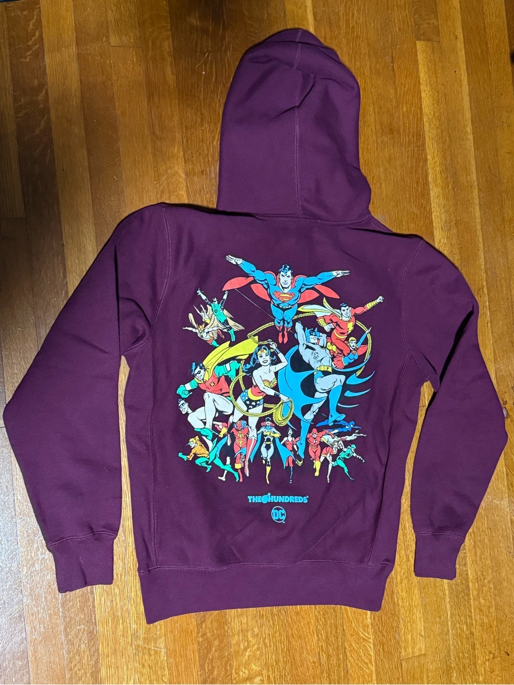 The Hundreds Men’s Purple DC Comics Justice League Zip-Up Sweatshirt Size Small